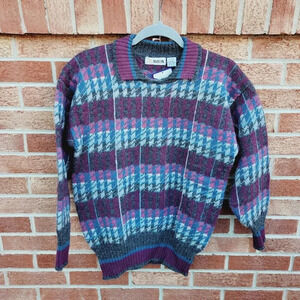 Vintage Aston New with Tags Sweater Women's Size Med Oxford Preppy Collard